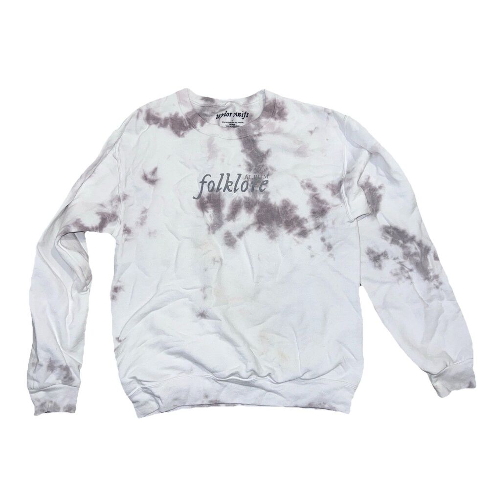 Taylor Swift Folklore Album Tie Dye Crewneck Sweatshirt Women's Small S Merch